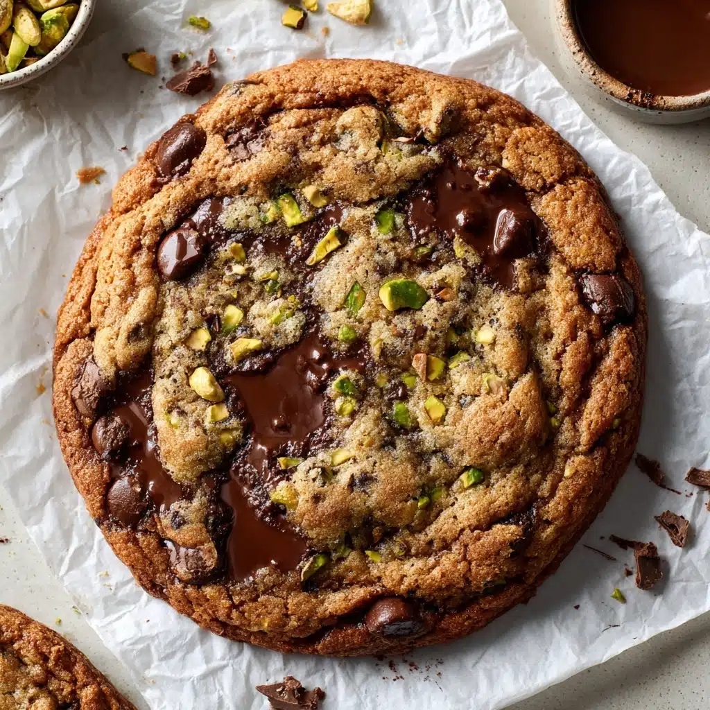 Dark Chocolate Pistachio Tahini Cookies Recipe