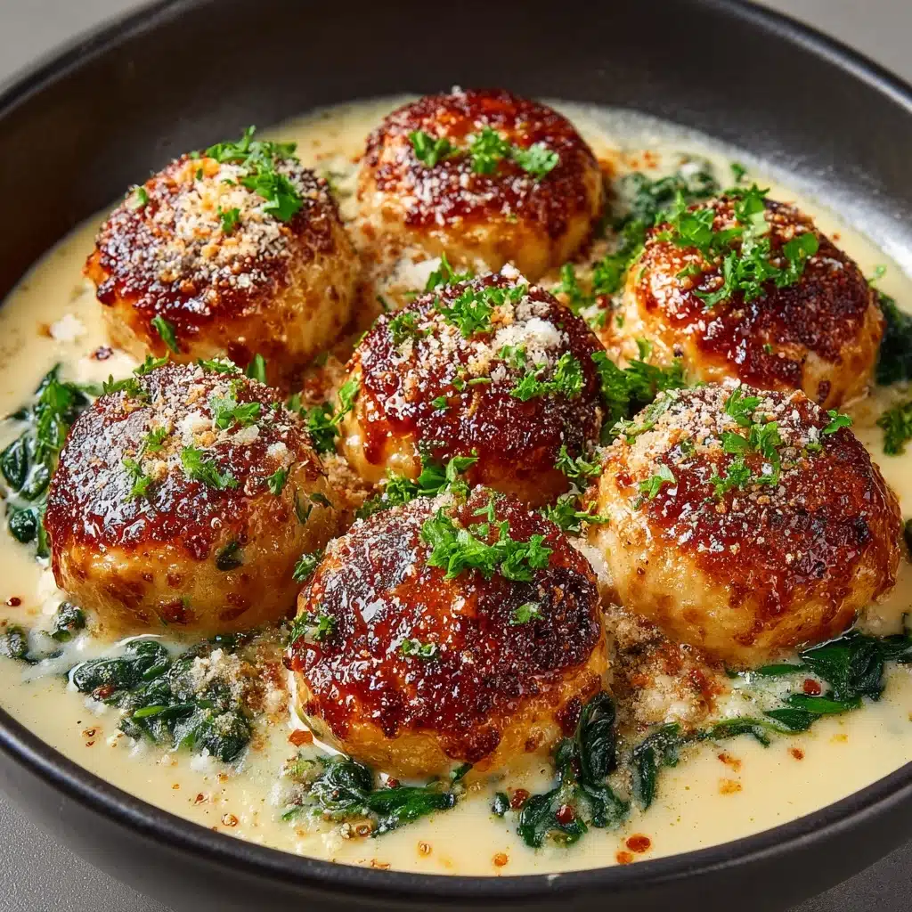 Savory Baked Chicken Ricotta Meatballs with Spinach Alfredo Sauce
- Recipe Image