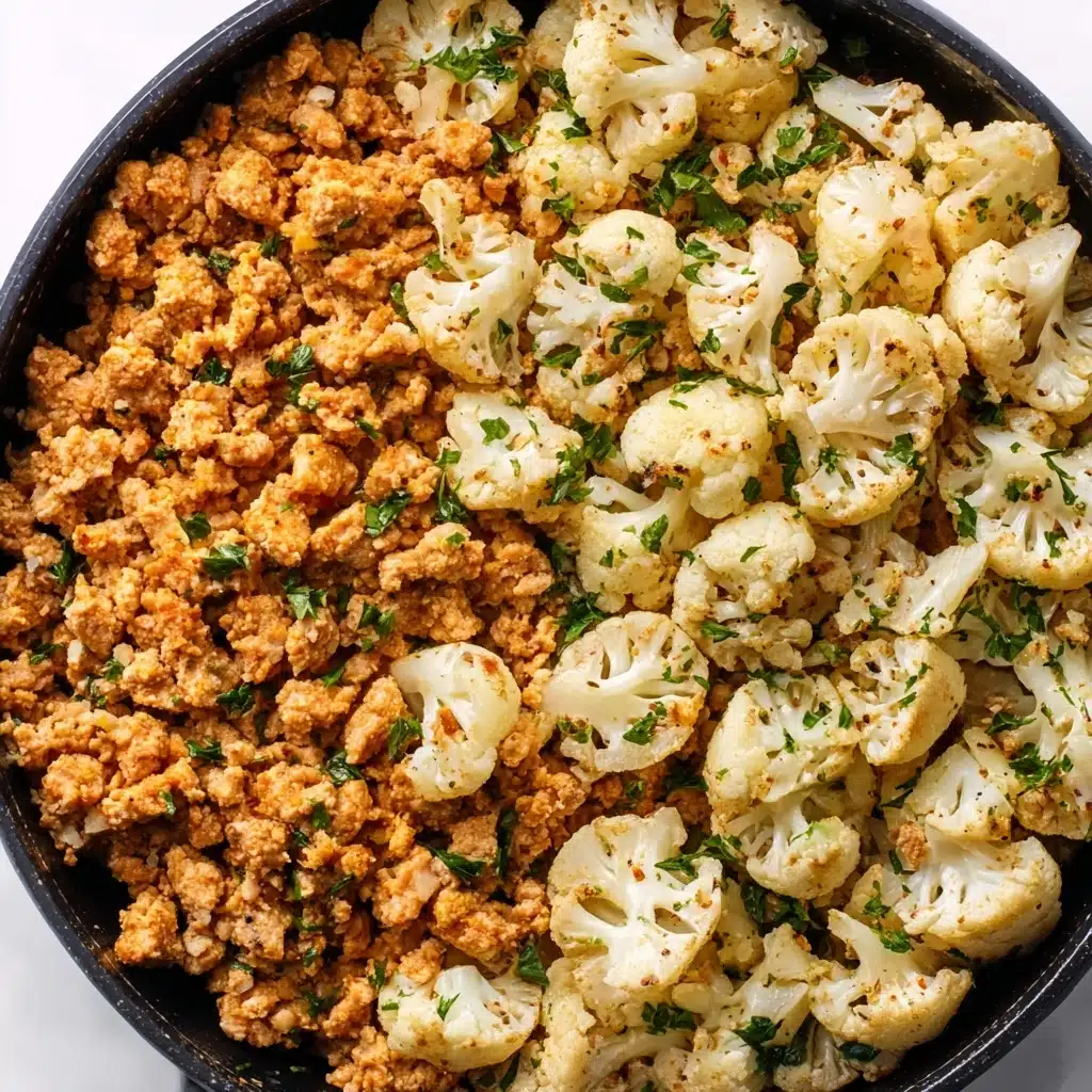Garlic Butter Ground Turkey with Cauliflower Skillet Recipe - Recipe Image