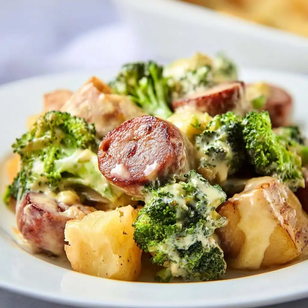 Keto Broccoli and Cauliflower Au Gratin with Sausage Recipe