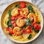 Tomato Spinach Shrimp Pasta Recipe