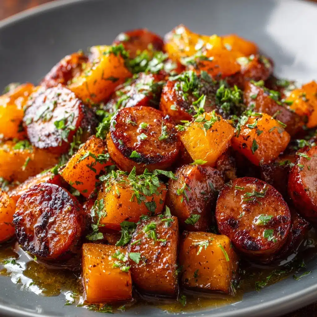 Sausage and Sweet Potatoes with Honey Garlic Sauce Recipe