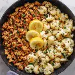 Garlic Butter Ground Turkey with Cauliflower Skillet Recipe
