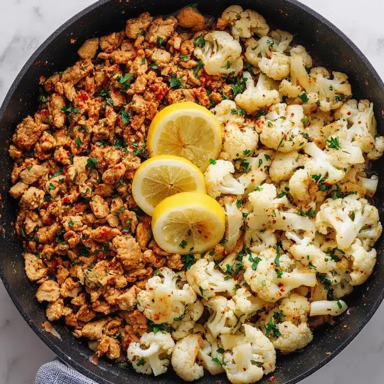 Garlic Butter Ground Turkey with Cauliflower Skillet Recipe