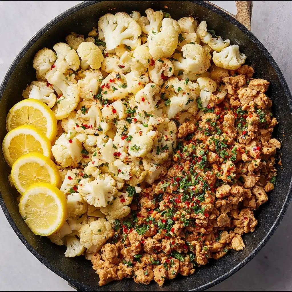 Garlic Butter Ground Turkey with Cauliflower Skillet Recipe - Recipe Image
