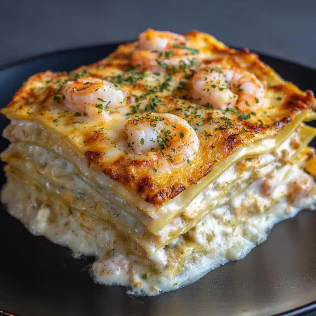 Garlic Butter Shrimp Scampi Lasagna Recipe - Recipe Image