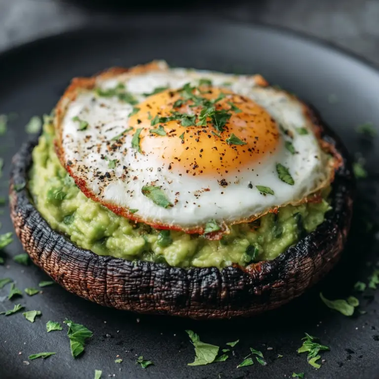 Avocado and Egg Stuffed Portobello Mushrooms Recipe