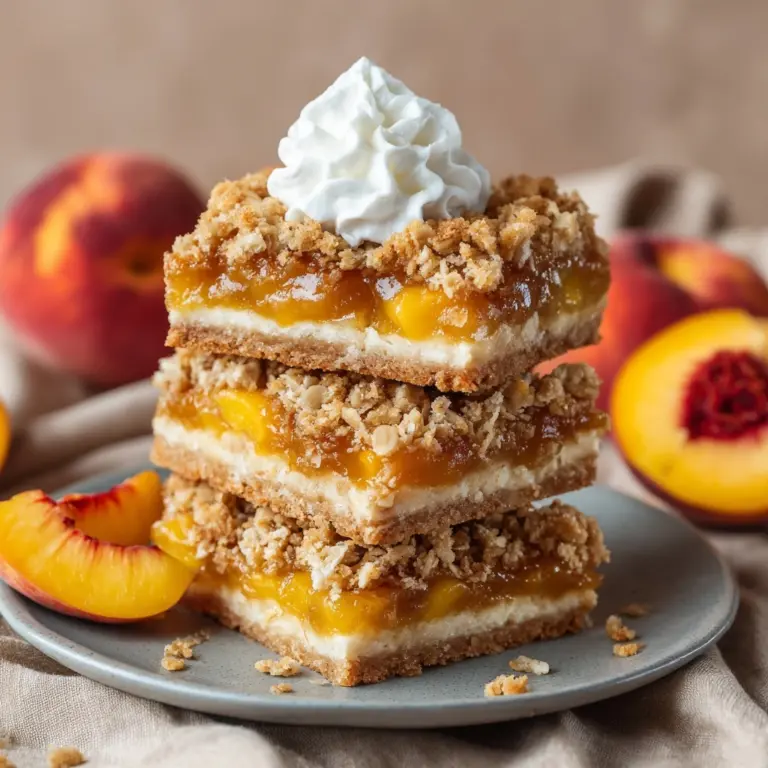 Peach Cinnamon Oatmeal Crumb Bars Recipe