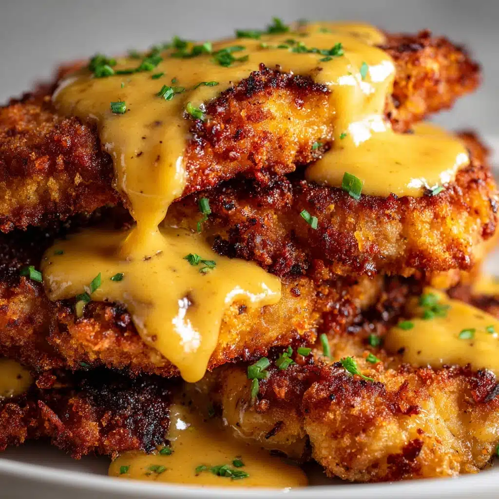 Pretzel Chicken with Mustard-Cheddar Sauce - Recipe Image