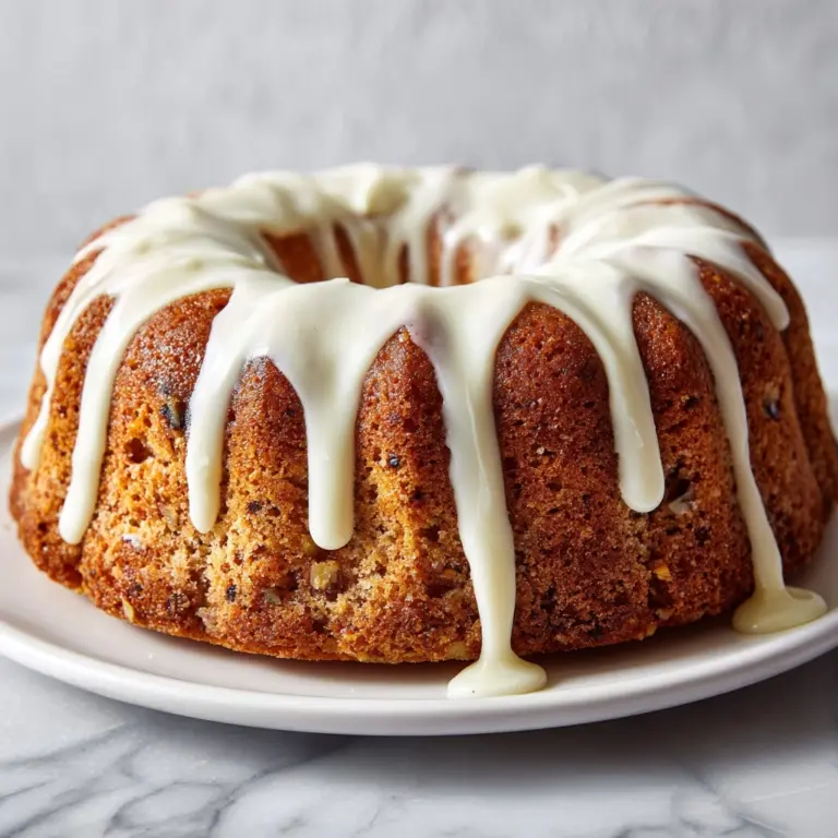 Pineapple Zucchini Bundt Cake with Pineapple Glaze Recipe