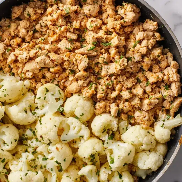 Garlic Butter Ground Turkey with Cauliflower Skillet Recipe