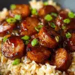 One Pan Sweet And Tangy Bbq Sausage Rice Recipe