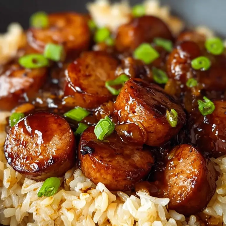 One Pan Sweet And Tangy Bbq Sausage Rice Recipe