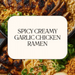 fiery chicken ramen with creamy garlic sauce Recipe