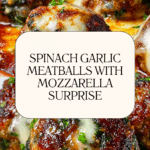 Spinach Garlic Meatballs Stuffed with Mozzarella Recipe