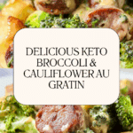 Keto Broccoli and Cauliflower Au Gratin with Sausage Recipe