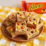Chewy REESE'S PIECES Peanut Butter Brownies Recipe