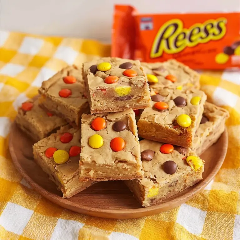 Chewy REESE'S PIECES Peanut Butter Brownies Recipe