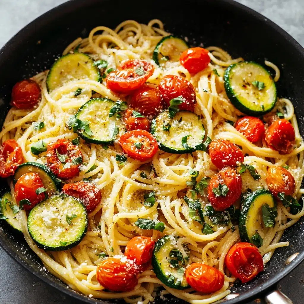 Healthy Tomato Zucchini Pasta Recipe - Recipe Image