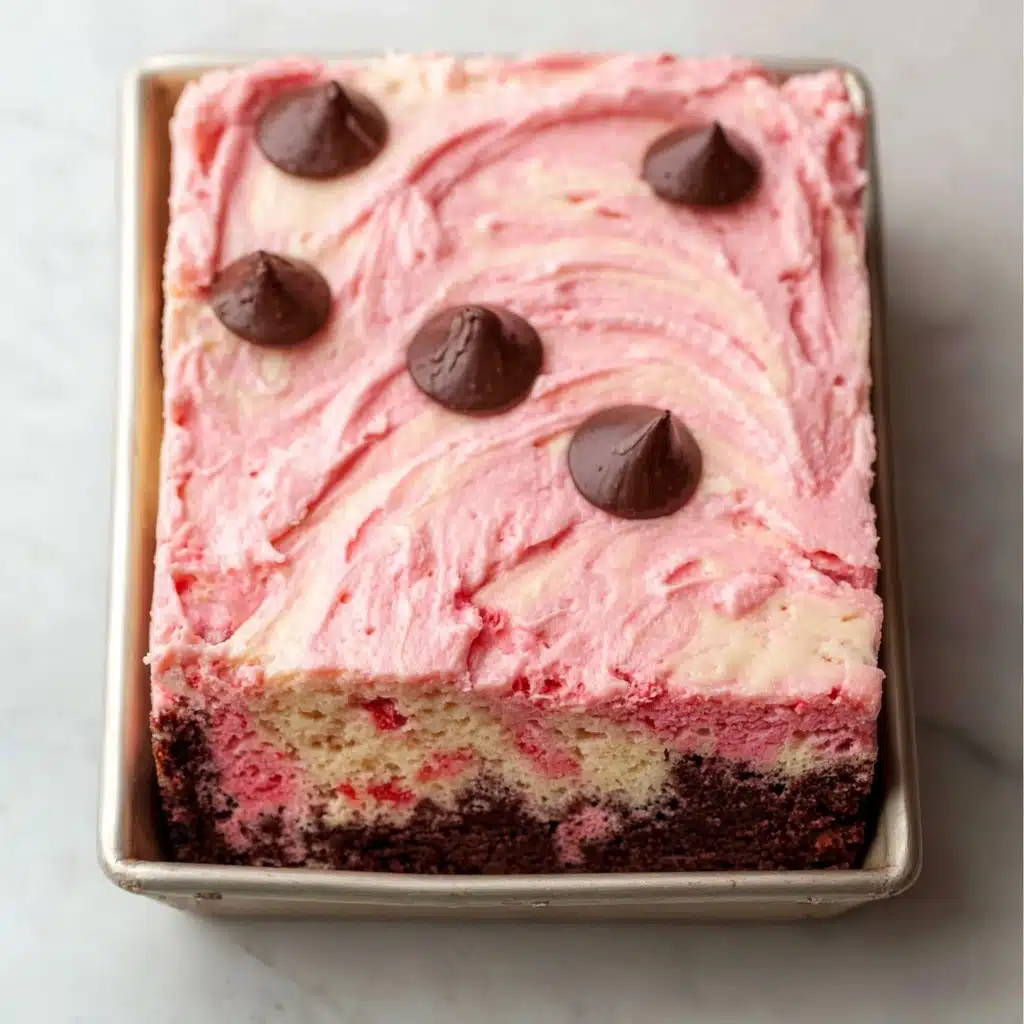 Perfect Vanilla-Chocolate-Strawberry Sheet Cake Recipe - Recipe Image