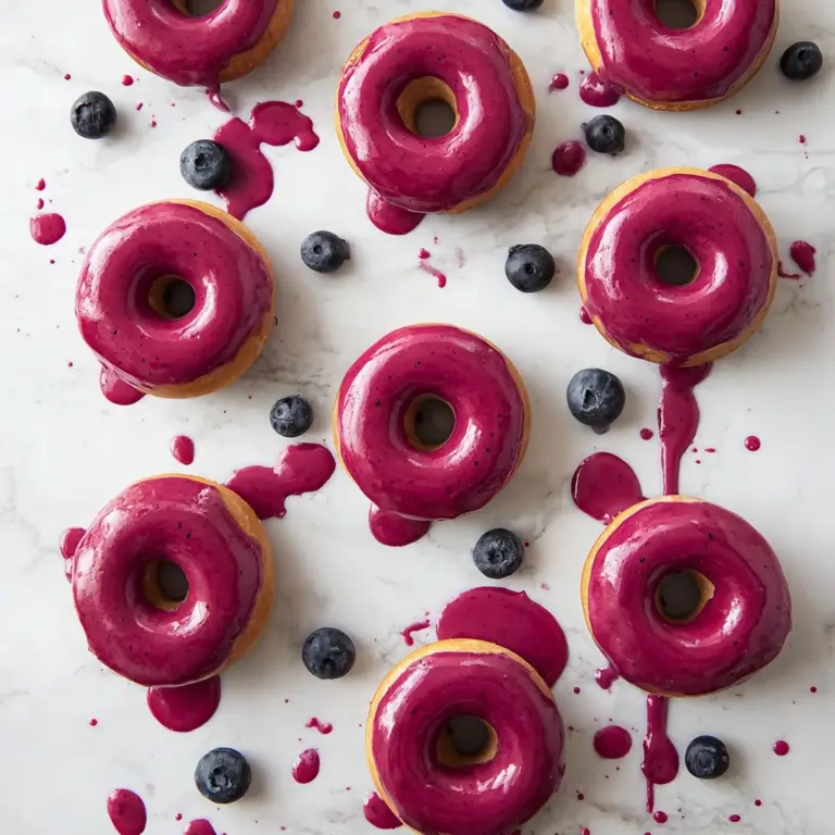 Vanilla Bean Cake Donuts with Blueberry Glaze Recipe