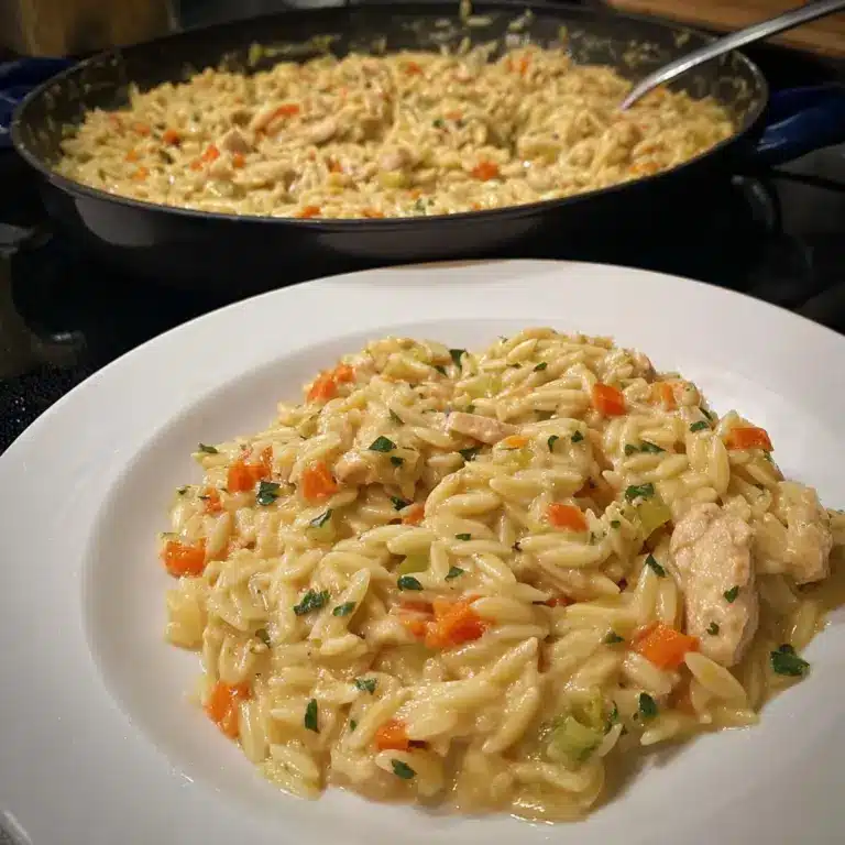 Creamy Chicken Pot Pie Orzo Recipe