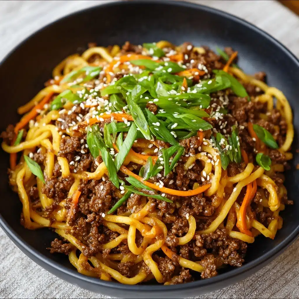 Mongolian Ground Beef Noodles Recipe
