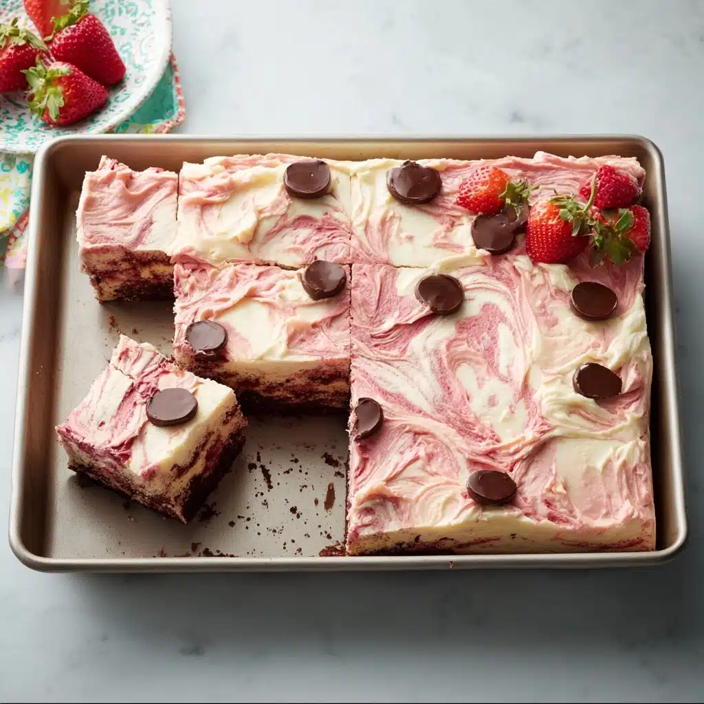 Perfect Vanilla-Chocolate-Strawberry Sheet Cake Recipe