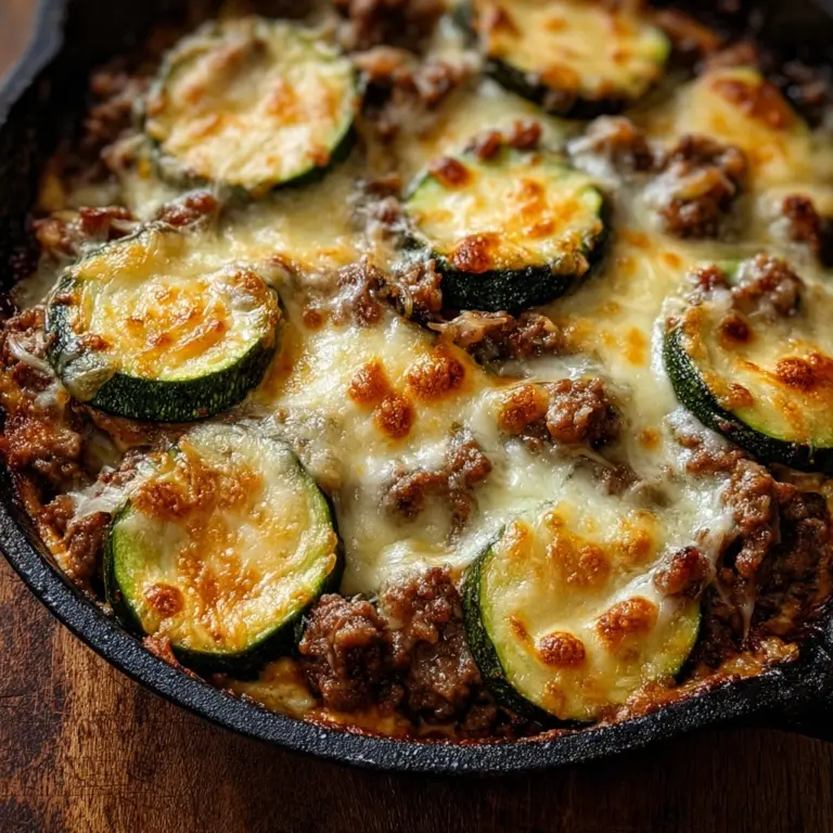 Cheesy Beef & Zucchini Casserole Recipe