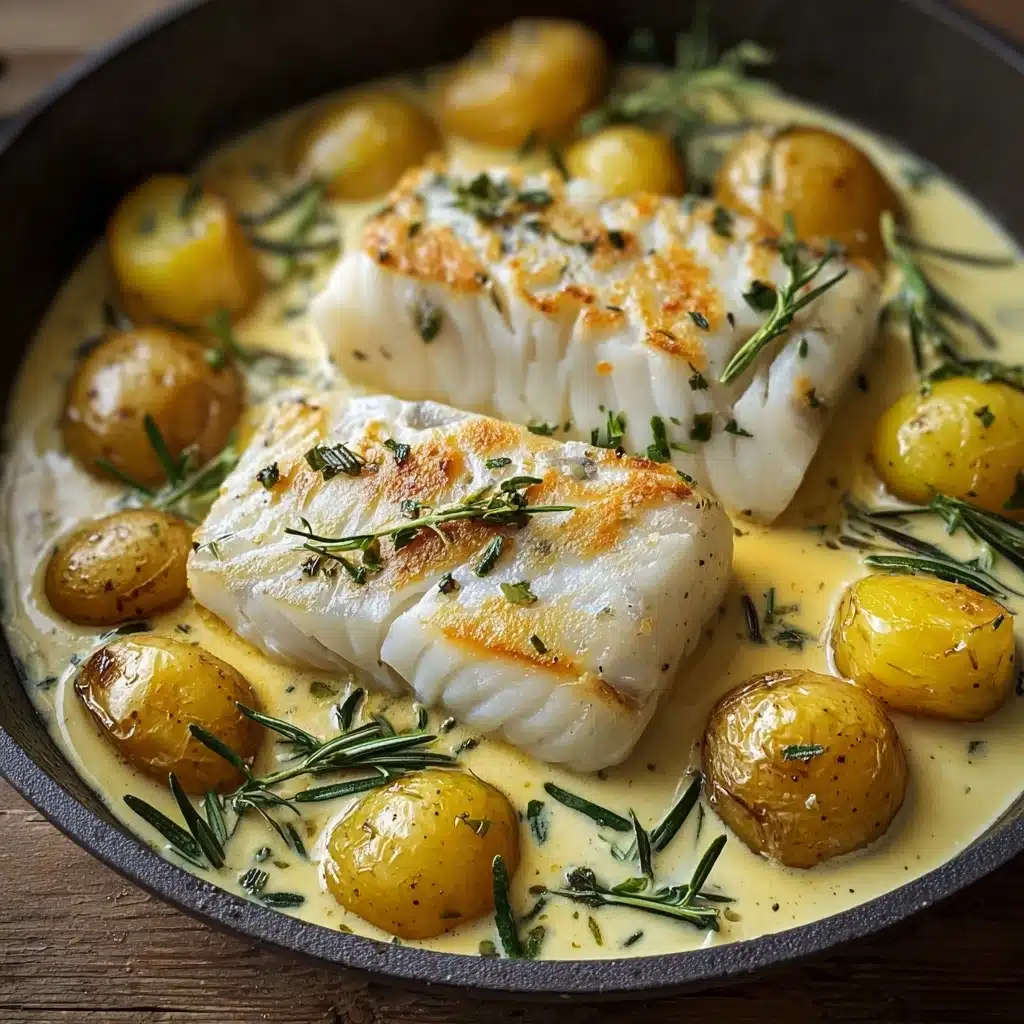 the best Cod & Potatoes in Rosemary Cream Sauce Recipe - Recipe Image