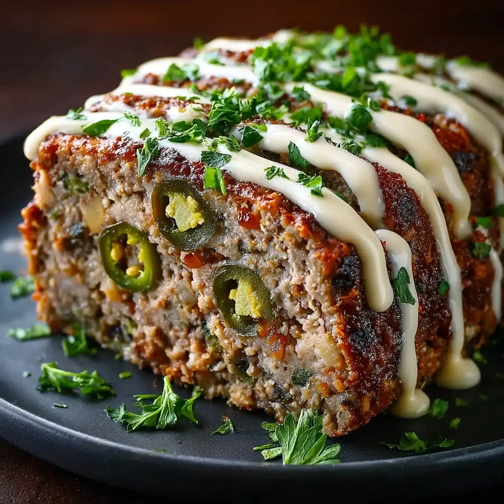 Smoky Jalapeño Popper Meatloaf with Creamy Ranch Drizzle Recipe - Recipe Image