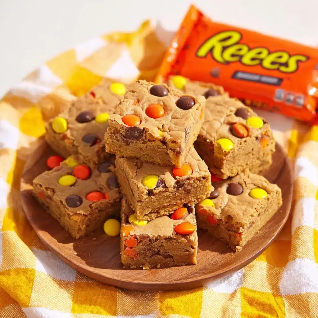 Chewy REESE'S PIECES Peanut Butter Brownies Recipe - Recipe Image