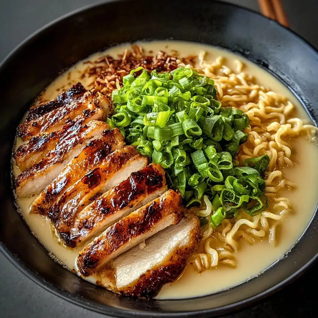 Fiery Chicken Ramen with Creamy Garlic Sauce Recipe - Recipe Image