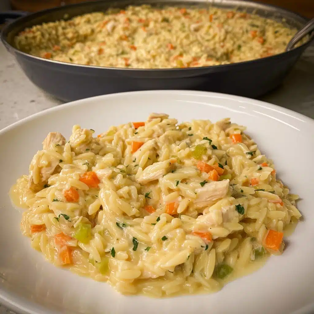 Creamy Chicken Pot Pie Orzo Recipe - Recipe Image