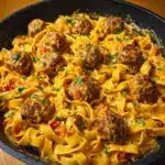 One-Pot Creamy Cajun Meatball Pasta Recipe