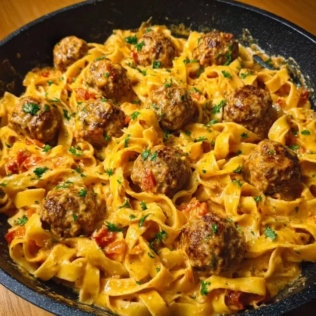 One-Pot Creamy Cajun Meatball Pasta Recipe