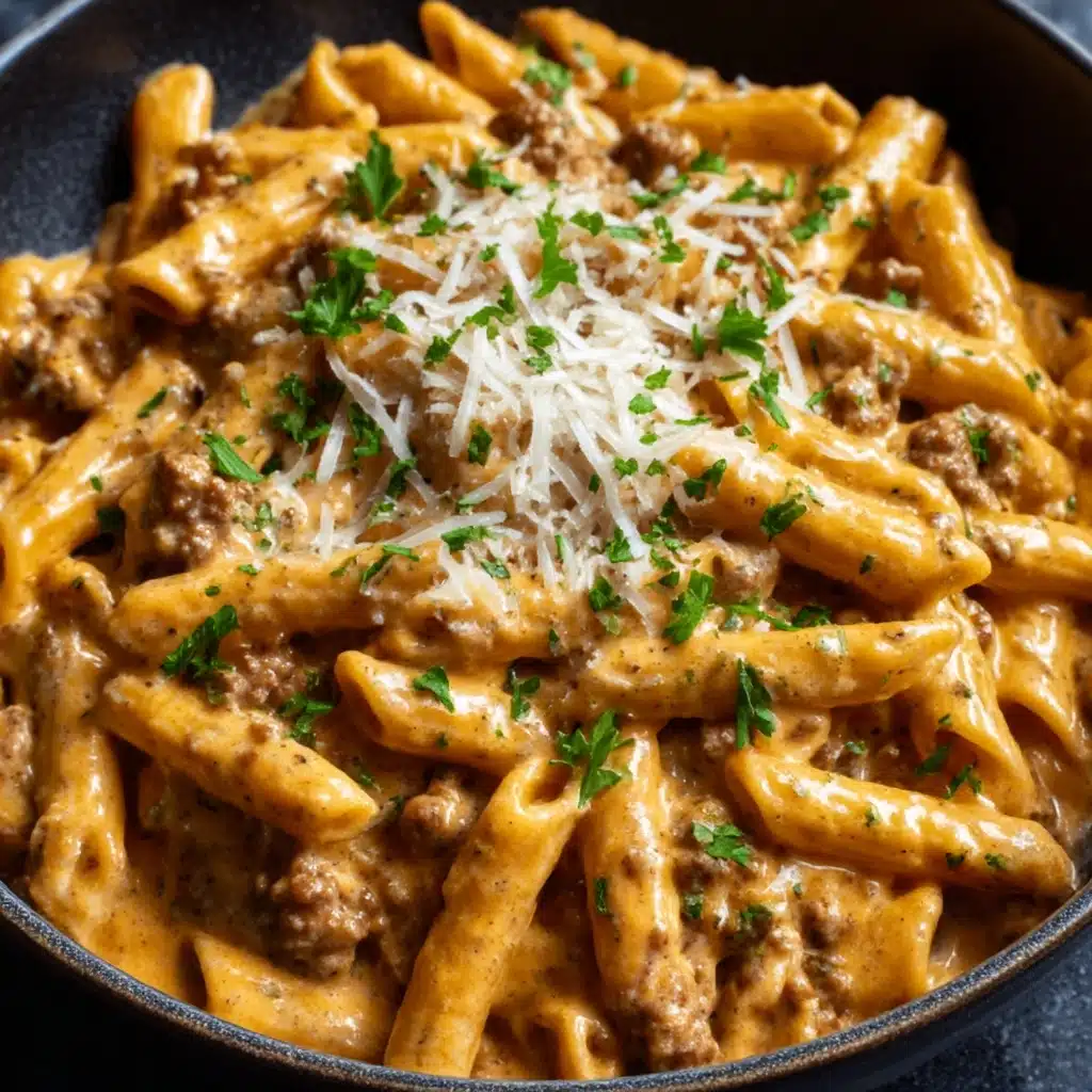High Protein Creamy Beef Pasta Recipe - Recipe Image