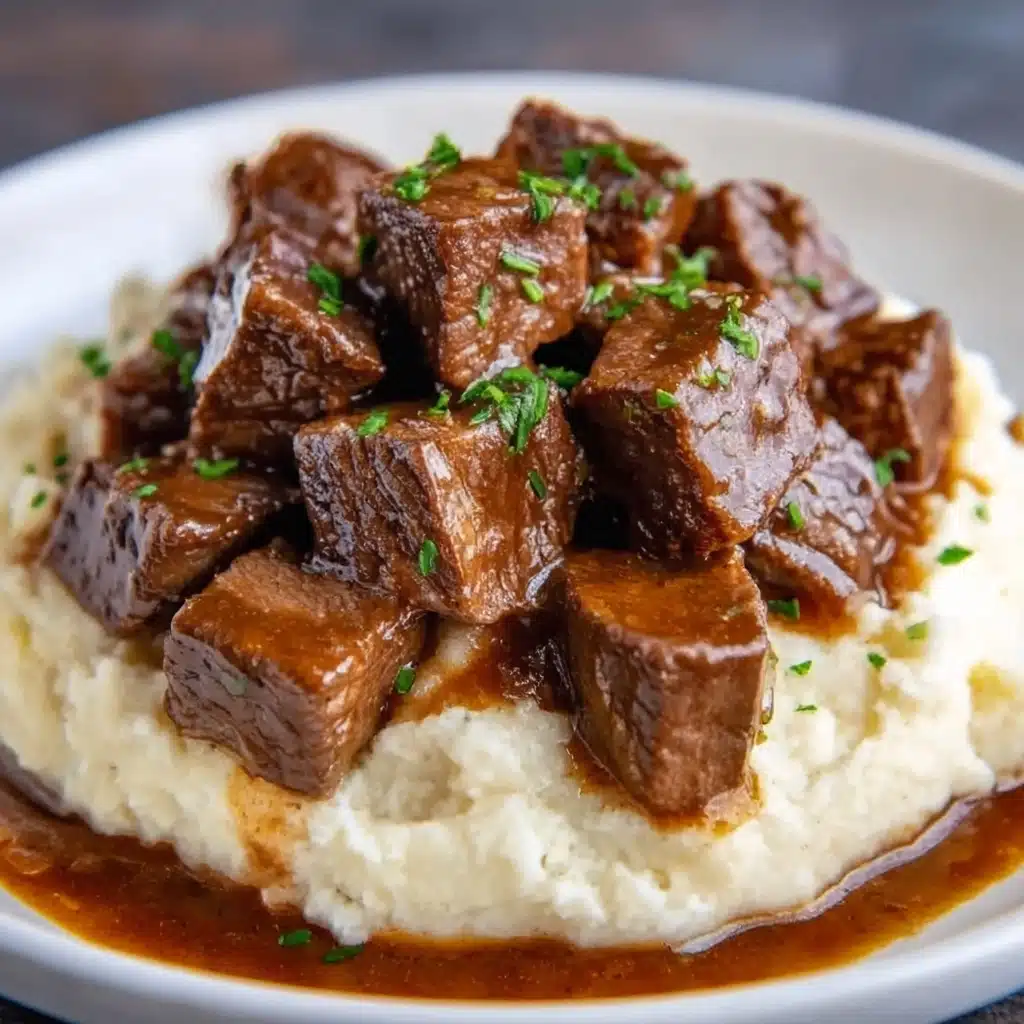 Slow Cooker Garlic Butter Beef Bites Recipe - Recipe Image