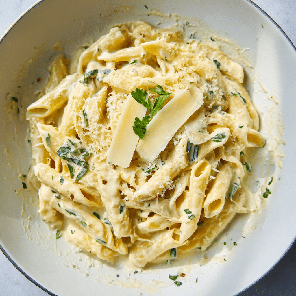 One Pot Creamy Garlic Pasta Recipe - Recipe Image