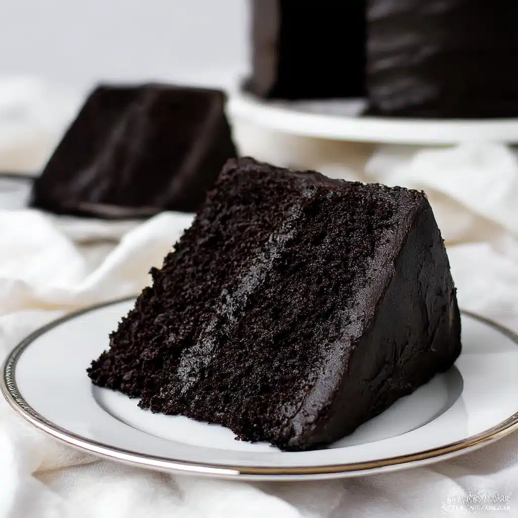 Moist Black Velvet Cake from Scratch with Black Frosting Recipe - Recipe Image
