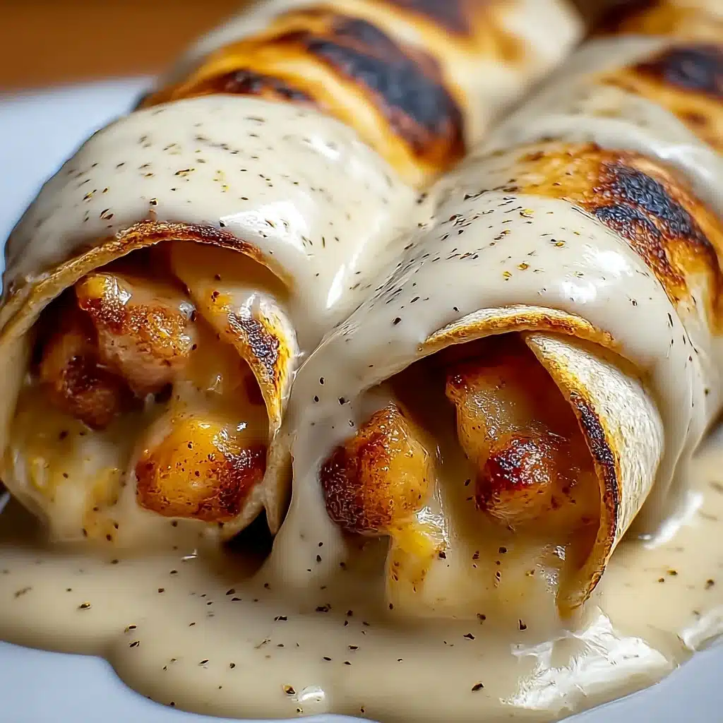 Cheesy Garlic Chicken Wraps Recipe