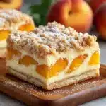 Peach Cobbler Cheesecake Bars Recipe
