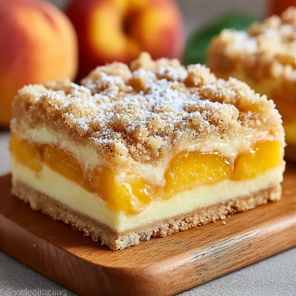 Peach Cobbler Cheesecake Bars Recipe - Recipe Image