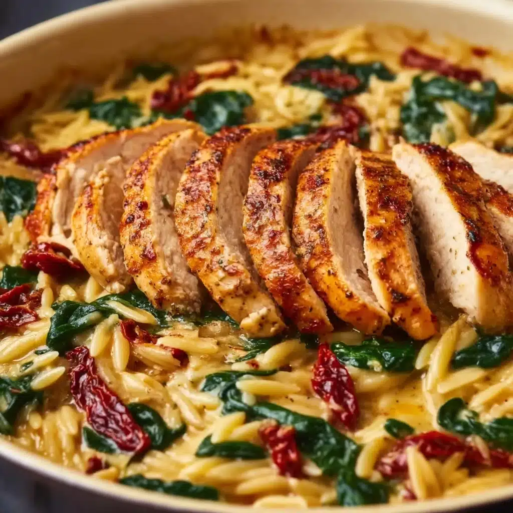 Creamy Sun-Dried Tomato Chicken Orzo Recipe - Recipe Image