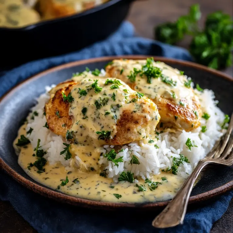 Creamy Smothered Chicken And Rice Recipe