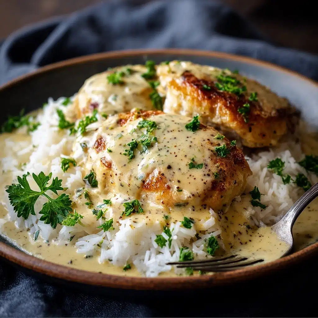 Creamy Smothered Chicken And Rice Recipe - Recipe Image