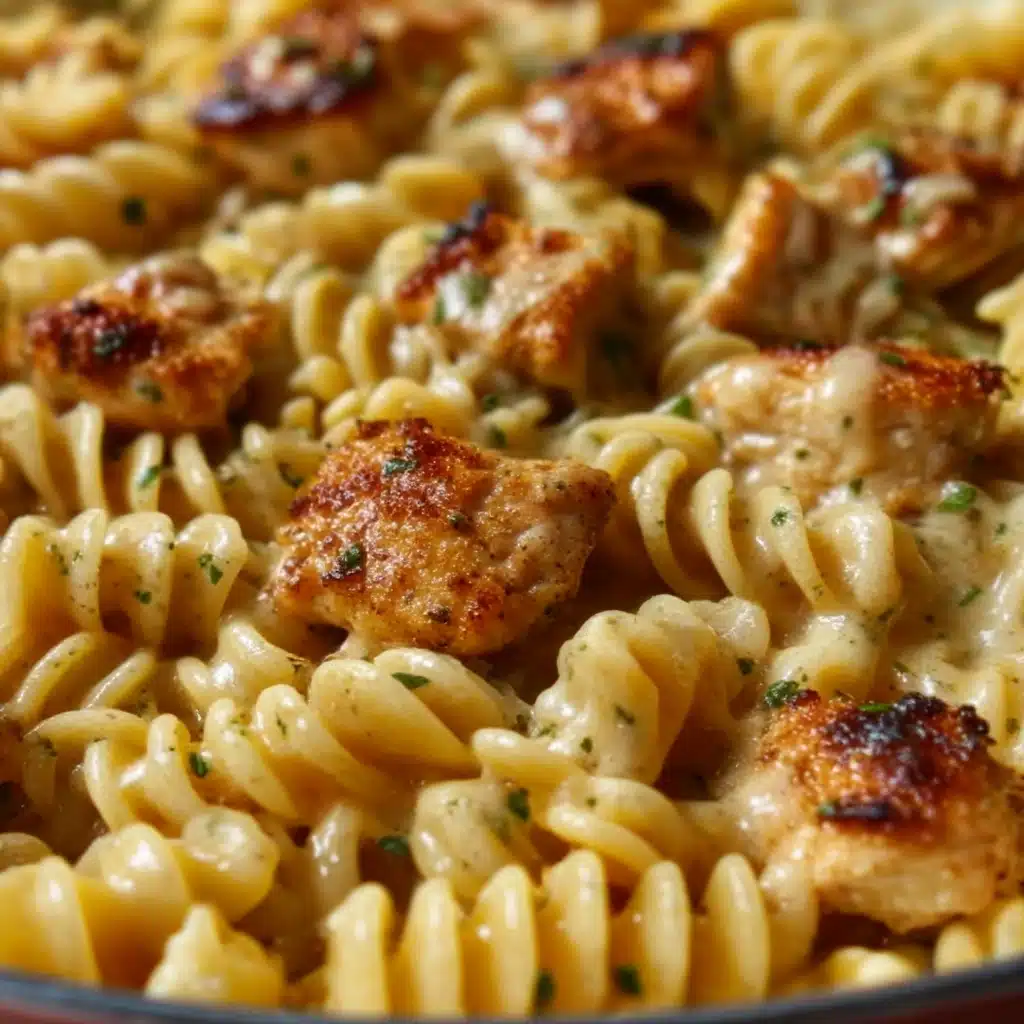 Cheesy Cajun Garlic Chicken Rotini Skillet Recipe