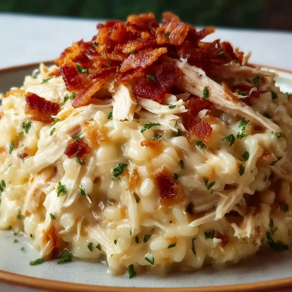 Dump-and-Bake Chicken Alfredo Rice Casserole Recipe - Recipe Image
