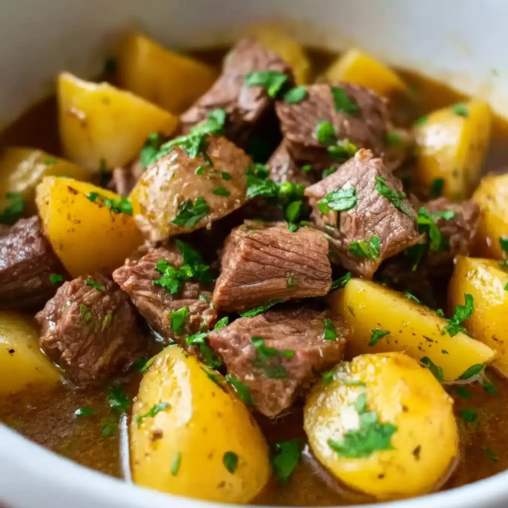 Slow Cooker Steak and Cheddar Potato Casserole Recipe - Recipe Image