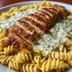 Creamy Garlic Parmesan Chicken and Cheesy Twisted Pasta Recipe